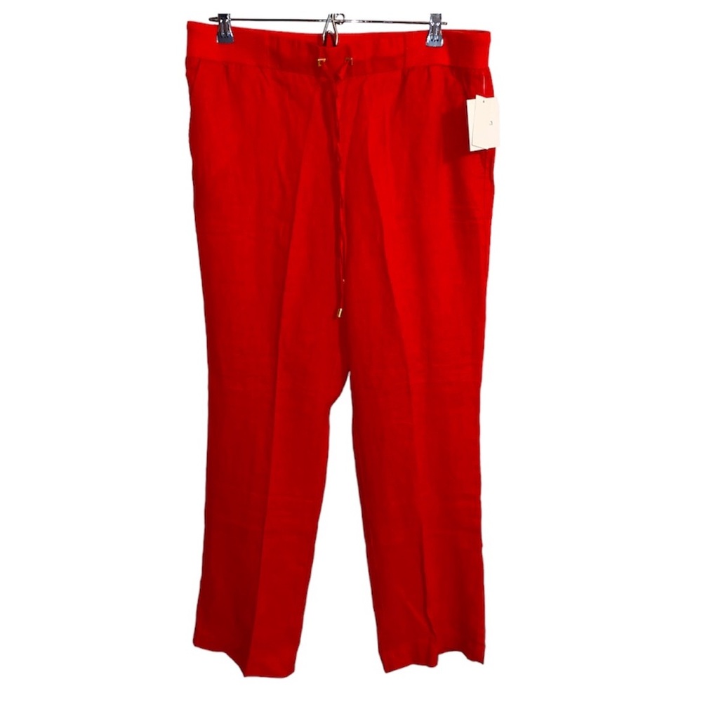 Ellen Tracy Poppy Linen Pants Size L